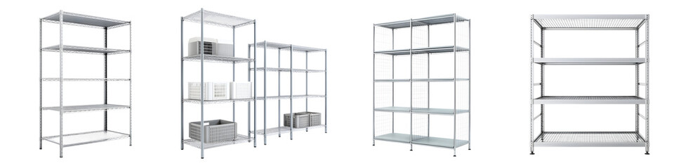 Industrial metal shelving units for storage and organization