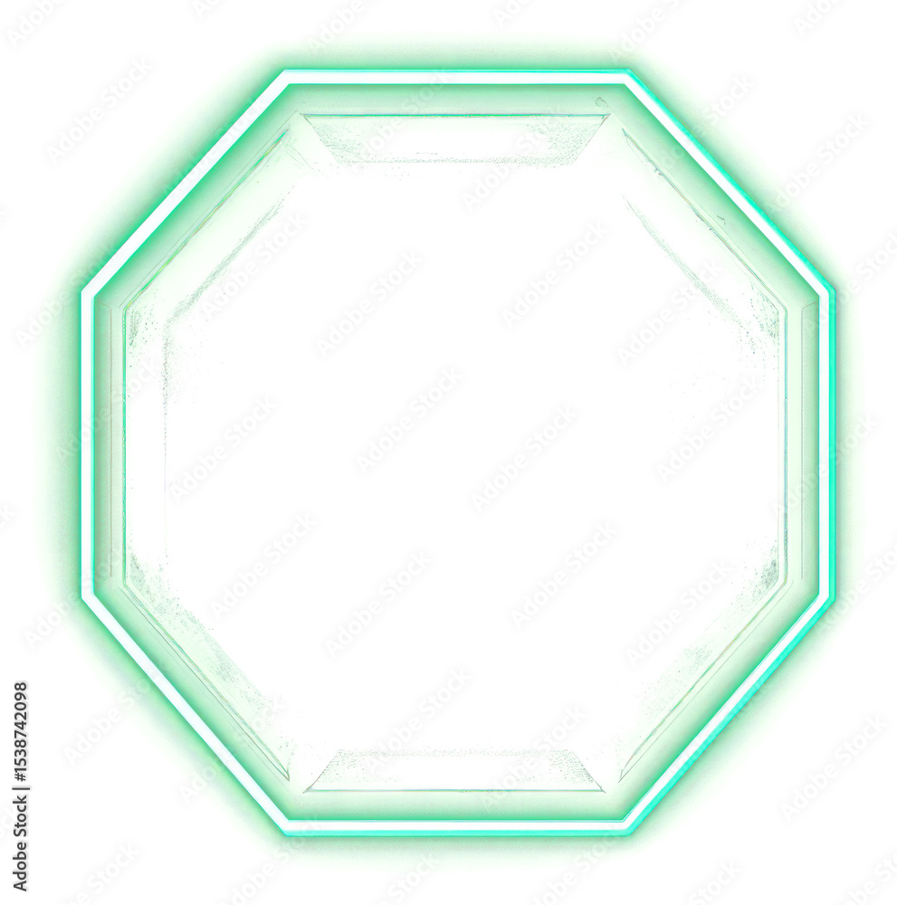 Canvas Prints png neon hexagonal frame background futuristic geometric.