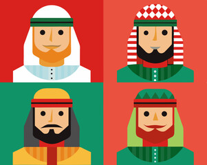 set of funny cartoon people