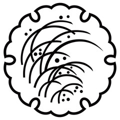 家紋です。雪輪に芒といいます。