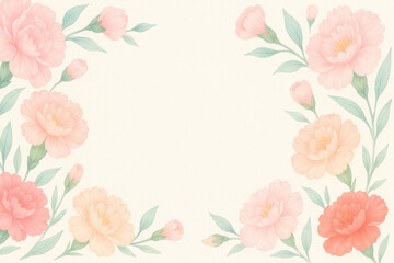 Vibrant Watercolor Carnation Frame for Celebration and Gratitude