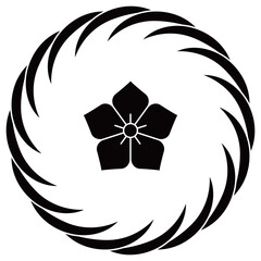 家紋です。芒輪に豆桔梗といいます。