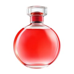 A stylish perfume bottle with a red liquid inside, perfect for advertising or design projects