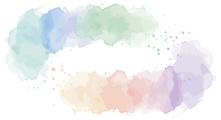 Obraz premium Abstract pastel watercolor cloud shape with rainbow colors on white background vector illustration
