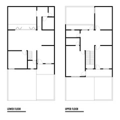 Black and White floor plan of a modern unfurnished house for your design. Suburban house vector blueprint. Architectural background.