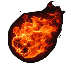 Flame explosion with vibrant orange and red fire on a dark background  