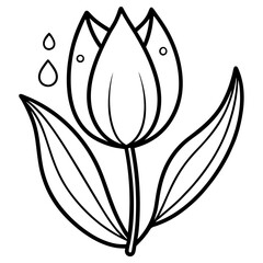 Realistic Vector Illustration of a Glossy Red Tulip – Isolated Botanical Clipart, Spring Flower Art, Floral Graphic Design Element for Cards, Packaging, Posters, and Decor
