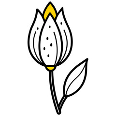 Realistic Vector Illustration of a Glossy Red Tulip – Isolated Botanical Clipart, Spring Flower Art, Floral Graphic Design Element for Cards, Packaging, Posters, and Decor
