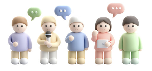 3D Character Icon Collection for Discussion and Conversation