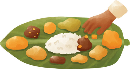 Onam Festival Clipart Set – Pookalam, Sadya, Mahabali, Kerala Elements