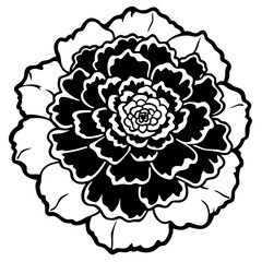 Realistic Vector Illustration of an Orange Marigold Flower – Floral Clipart, Botanical Art, Garden Bloom, Isolated Petal Design, Spring Nature Element, Wedding Decor Graphic
