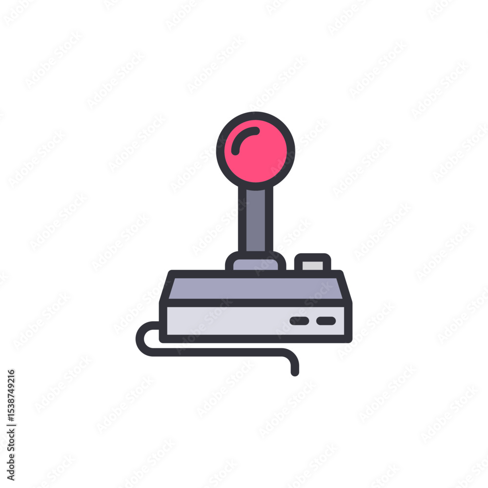 Poster vibrant joystick controller representing retro gaming and interactive entertainment