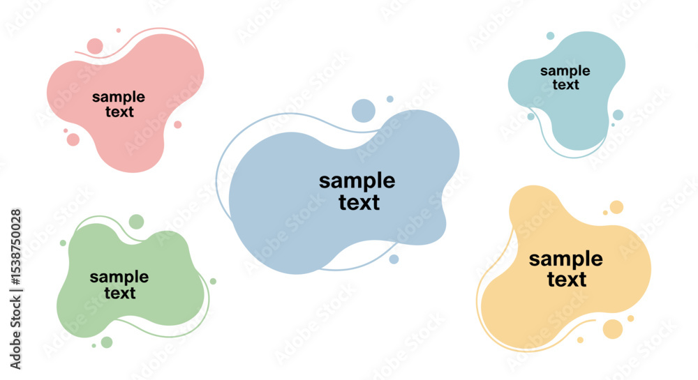 Aufkleber colorful abstract speech bubbles with sample text in various shapes and sizes vector illustration