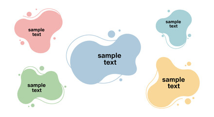 Colorful abstract speech bubbles with sample text in various shapes and sizes vector illustration