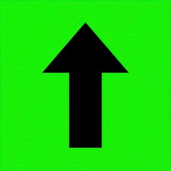 Simple black upward arrow on bright green background (1)