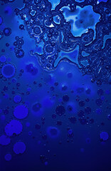 Iridescent oil spill with swirling blue and violet patterns.