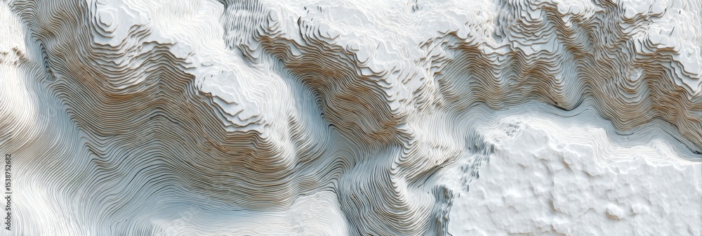 Poster Intricate Topographic Lines Create Abstract Nerve Patterns Within a Textured Terrain