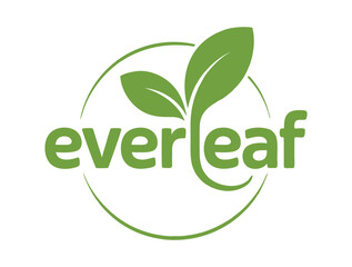 Evergreen logo with leaves for Everleaf company