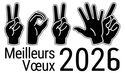 MEILLEURS VŒUX 2026 mains langage des sourd rébus 3