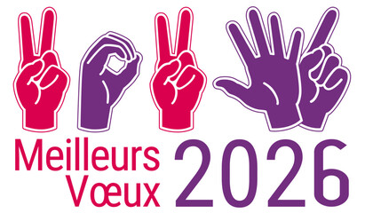 MEILLEURS VŒUX 2026 mains langage des sourd rébus
