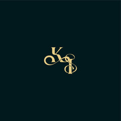 wedding logo initial bold concept design letter elegant and curvy style monogram KI