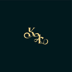 wedding logo initial bold concept design letter elegant and curvy style monogram KL