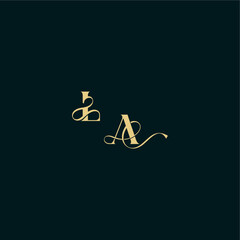 wedding logo initial bold concept design letter elegant and curvy style monogram LA