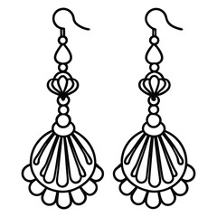 Elegant beaded drop earrings design isolated on white background