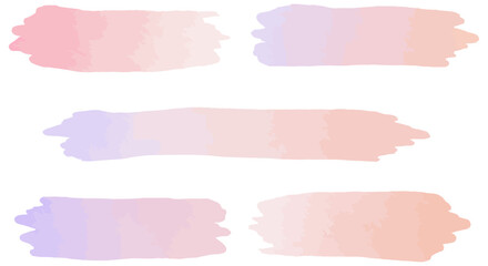 Obraz premium Pastel watercolor strokes in pink and purple tones on white background vector illustration