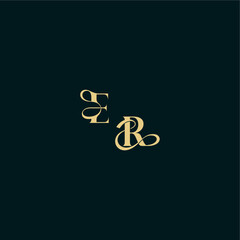 wedding logo initial ER elegant and curvy style monogram bold concept design letter