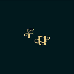 wedding logo initial FU elegant and curvy style monogram bold concept design letter