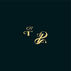 wedding logo initial FZ elegant and curvy style monogram bold concept design letter