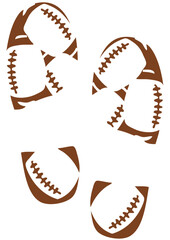 trace pas chaussure foot americain usa rugby empreinte ballon