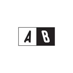 Monogram Logo Design Unique Simple Bold AB Initial Alphabet Vector Alphabet