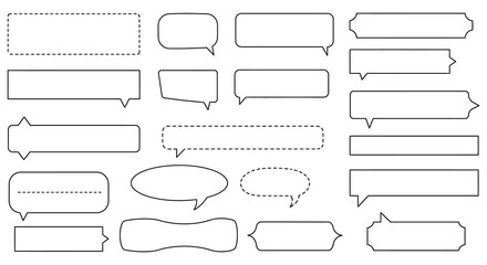 Collection of blank speech and thought bubbles for text and comics vector illustration