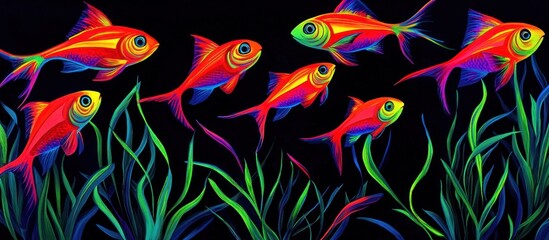 Obraz premium Vibrant Fish in Underwater Garden