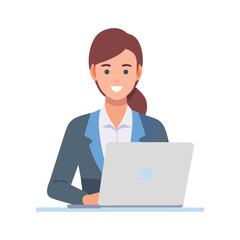 business woman working on laptop