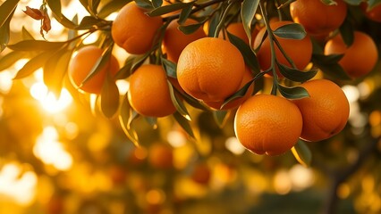 Vibrant Orchard: Sunlit Citrus Trees
