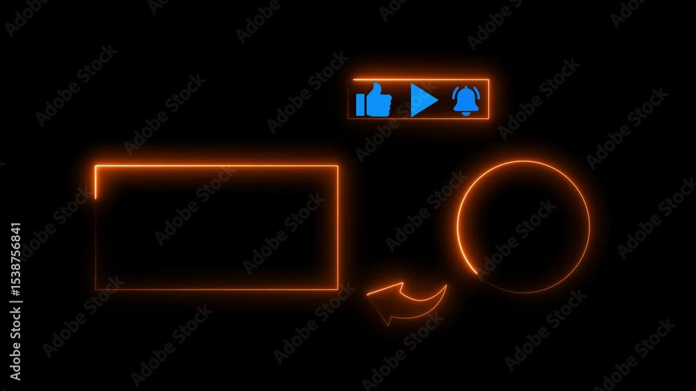 Poster neon end screen. subscribe button and outro for gaming and video channels youtube end screen outro c