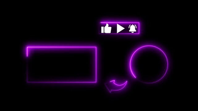 Animated YouTube Subscribe Button and Likes and Notification Button for Youtube. Subscribe like bell icon youtube button animation motion graphic.