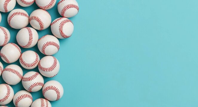 Baseballs on Blue Background Perfect for Sports or Recreation Themes