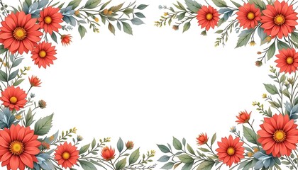 Vintage floral border with soft pastel roses, peonies, and leaves on white background. Perfect for wedding invitations, greeting cards, and elegant designs with space for text in the center.