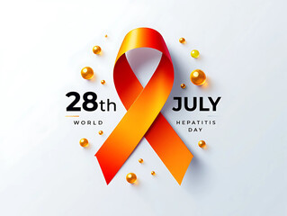 World hepatitis day july 28th awareness ribbon