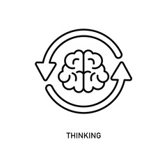 Icon a thinking, isolated against a clean background.