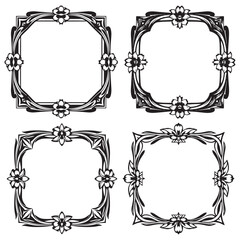 Decorative Floral Border Packs - Abstract & Geometric Flower Illustrations
