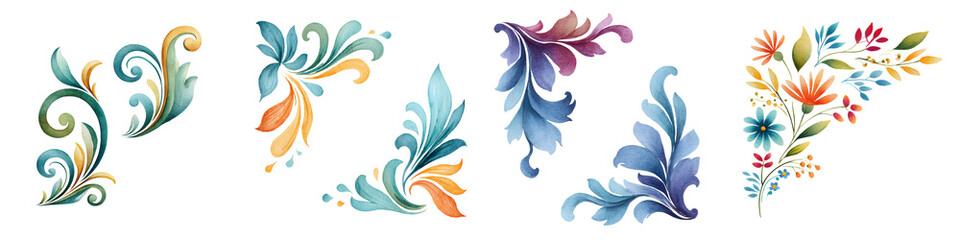 Obraz premium Decorative floral abstract patterns and designs