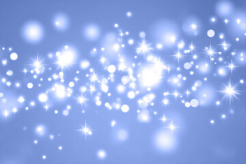 Soft blue background with sparkling bokeh lights creating a dreamy atmosphere, ideal for festive designs, invitations, or creative projects featuring light effects and vibrant colors