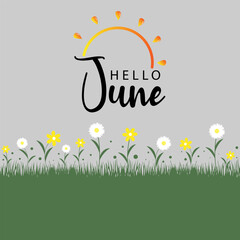 June vector background illustration. it is suitable for card, banner, or poster