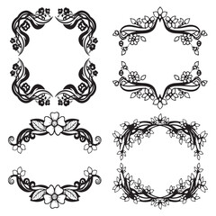 Decorative Floral Frames Set Collection - Romantic Photo Frames and Vignettes
