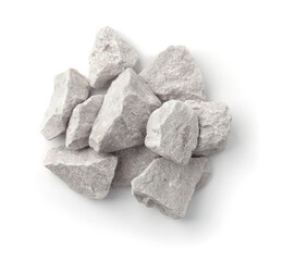 Top view of crushed  marble stones